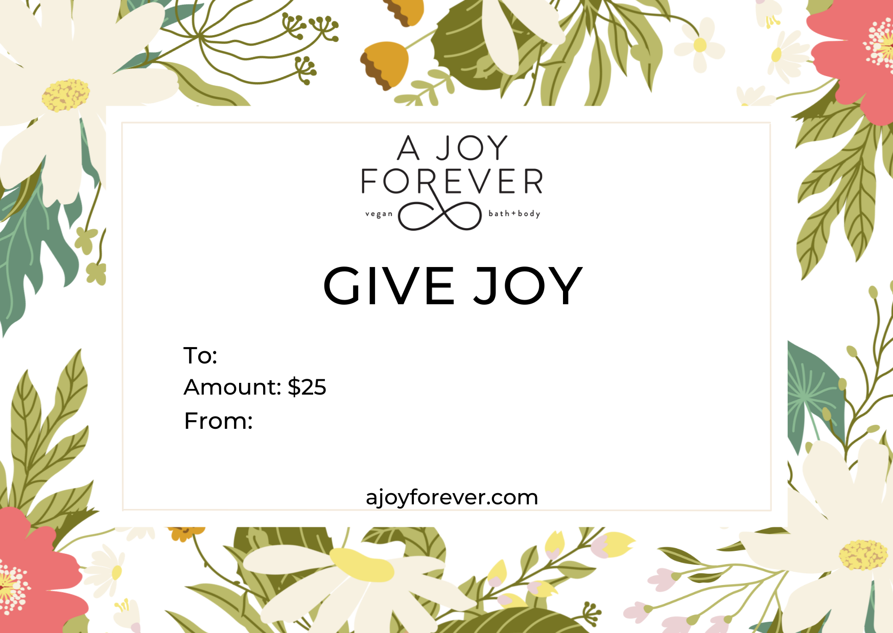 A Joy Forever e-Gift Cards - A Joy Forever Bath + Body
